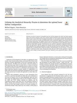 Utilizing the Analytical Hierarchy Process to Determine the Optimal Lunar Habitat Configuration