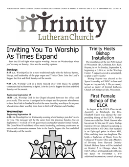 Inviting You to Worship As Times Expand