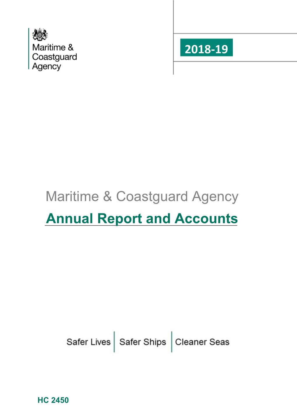 Maritime & Coastguard Agency Annual Report and Accounts