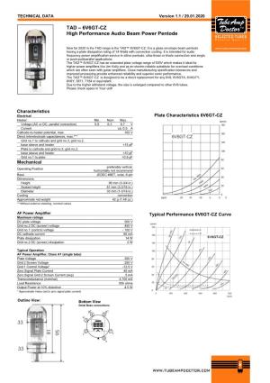TAD – 6V6GT-CZ High Performance Audio Beam Power Pentode Produktbild