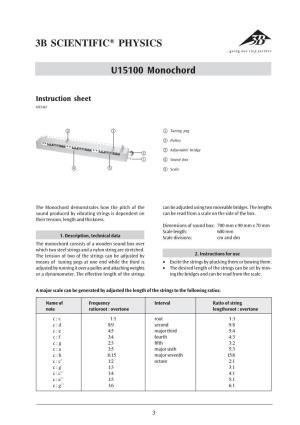 3B SCIENTIFIC® PHYSICS U15100 Monochord