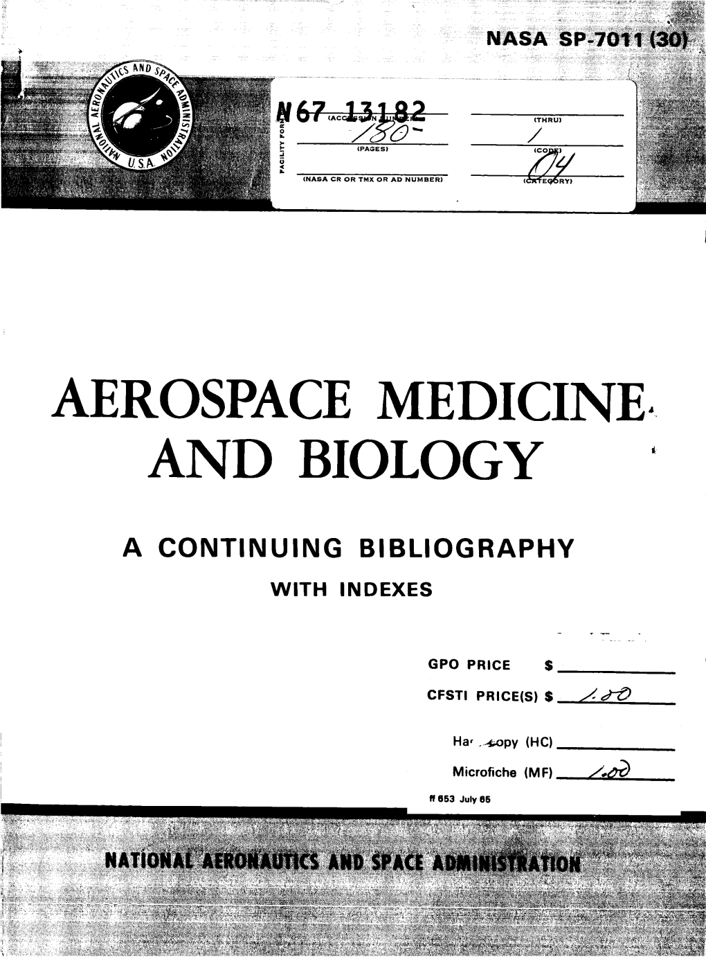 Aerospace Medicine. and Biology