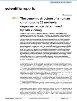 The Genomic Structure of a Human Chromosome 22 Nucleolar Organizer Region Determined by TAR Cloning Jung‑Hyun Kim1,5, Vladimir N