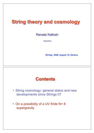String Theory and Cosmology