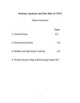 Andrew Jackson and the War of 1812