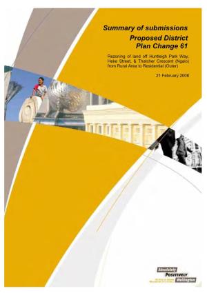 District Plan Change 61: Rezoning Land Off Huntleigh Park Way, Heke Street, & Thatcher Crescent (Ngaio)