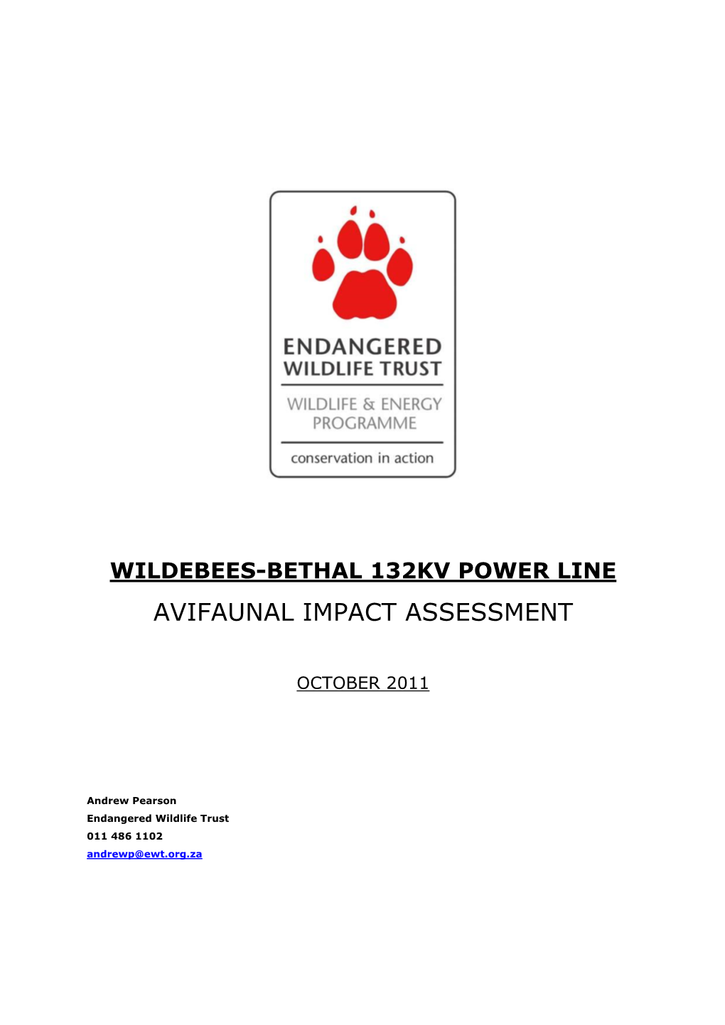 Avifaunal Impact Assessment