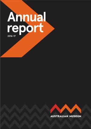 Annual Report 2016-17 Australian Museum Trust Staff Agency Financial Statements 2016-17