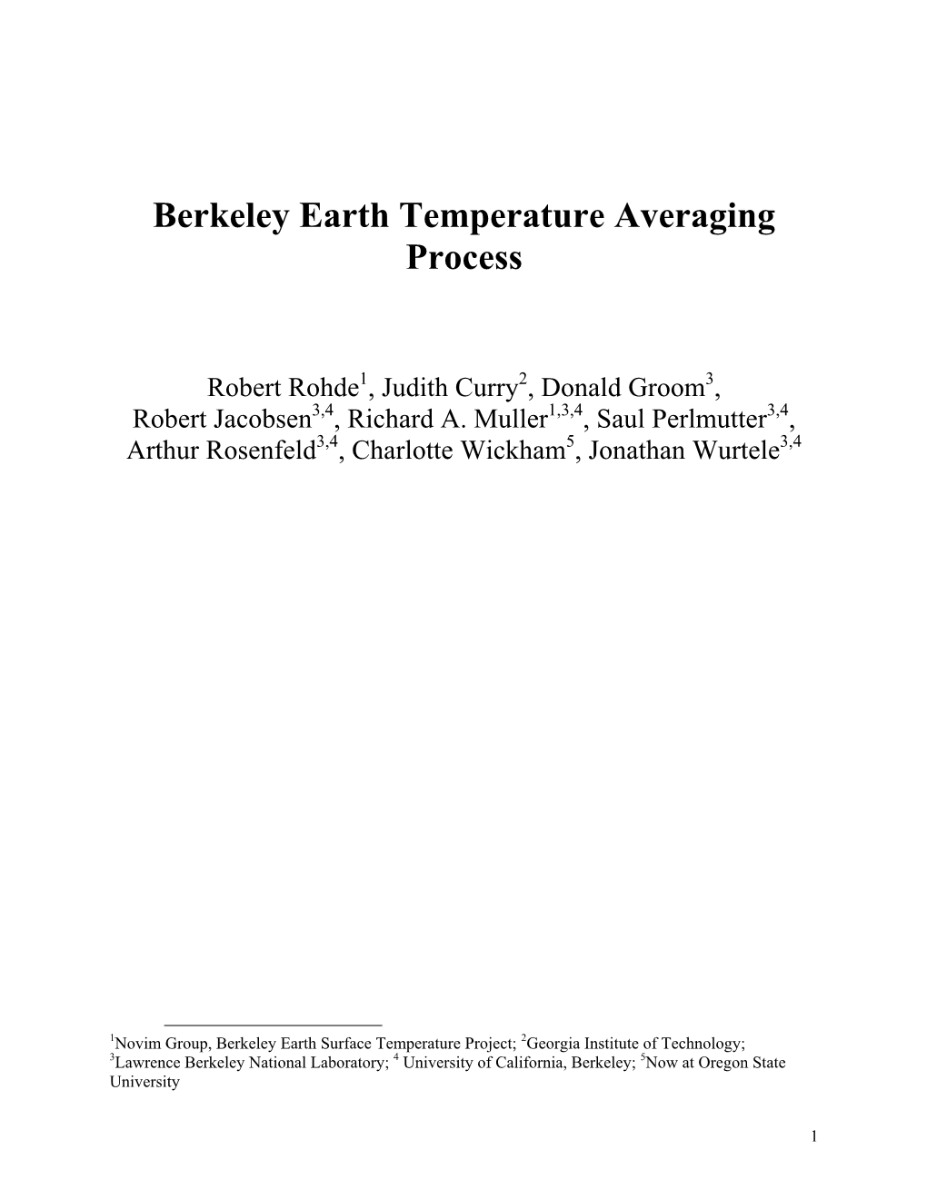Berkeley Earth Temperature Averaging Process