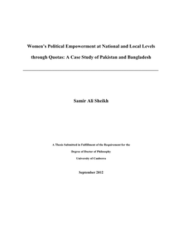 Women's Political Empowerment at National and Local Levels Through
