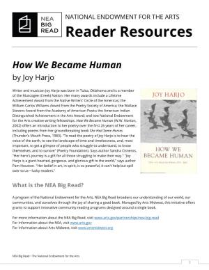 NATIONAL ENDOWMENT for the ARTS Reader Resources