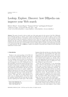 Lookup, Explore, Discover: How Dbpedia Can Improve Your Web Search