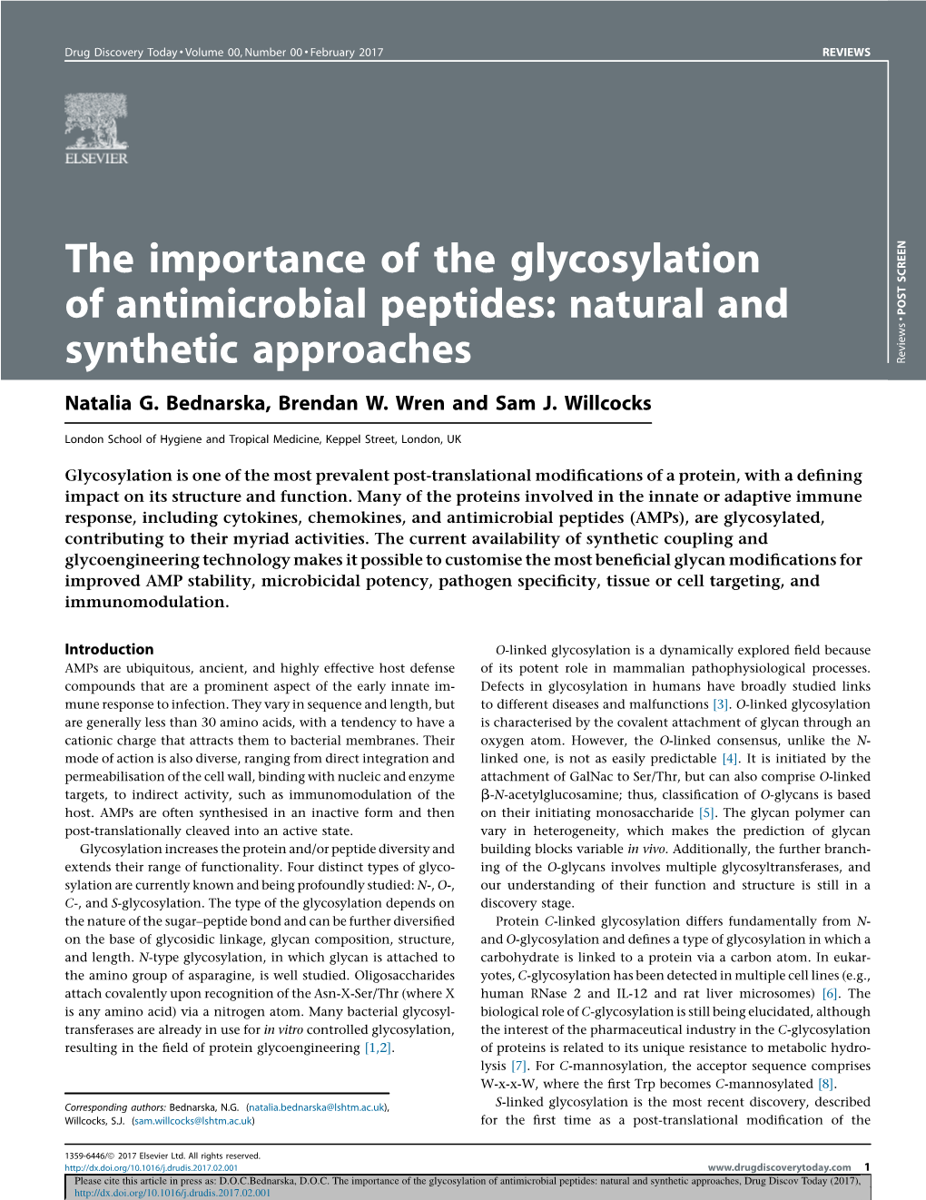 The Importance of the Glycosylation of Antimicrobial Peptides: Natural And