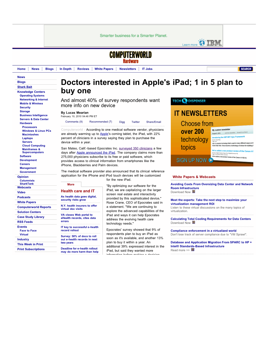 Doctors Interested in Apple's Ipad