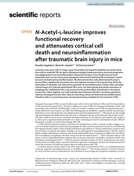 N-Acetyl-L-Leucine Improves Functional Recovery and Attenuates Cortical Cell