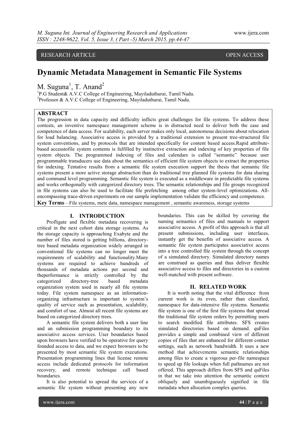 Dynamic Metadata Management in Semantic File Systems