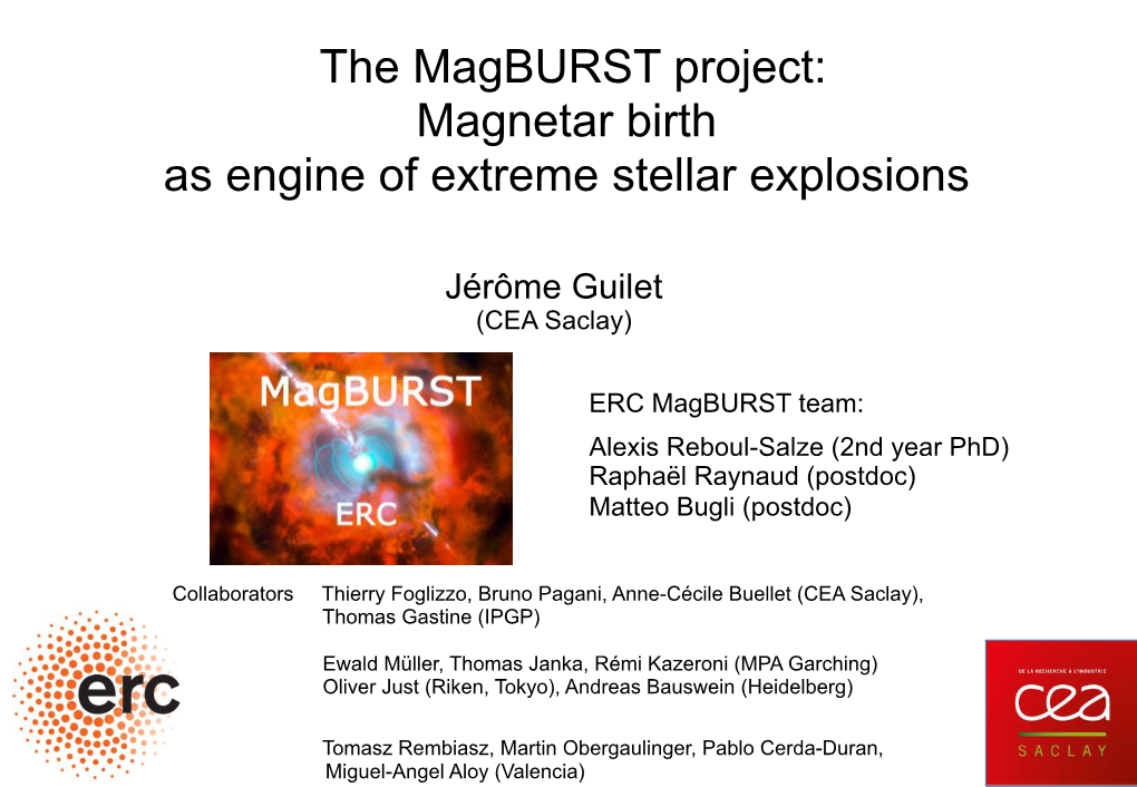 The Magburst Project: Magnetar Birth As Engine of Extreme Stellar Explosions