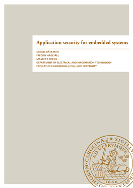 Application Security for Embedded Systems