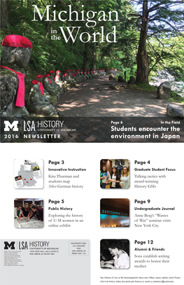 2016 NEWSLETTER Environment in Japan