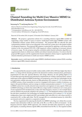 Channel Sounding for Multi-User Massive MIMO in Distributed Antenna System Environment