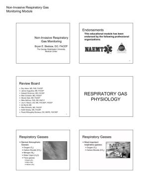 Respiratory Gas Physiology