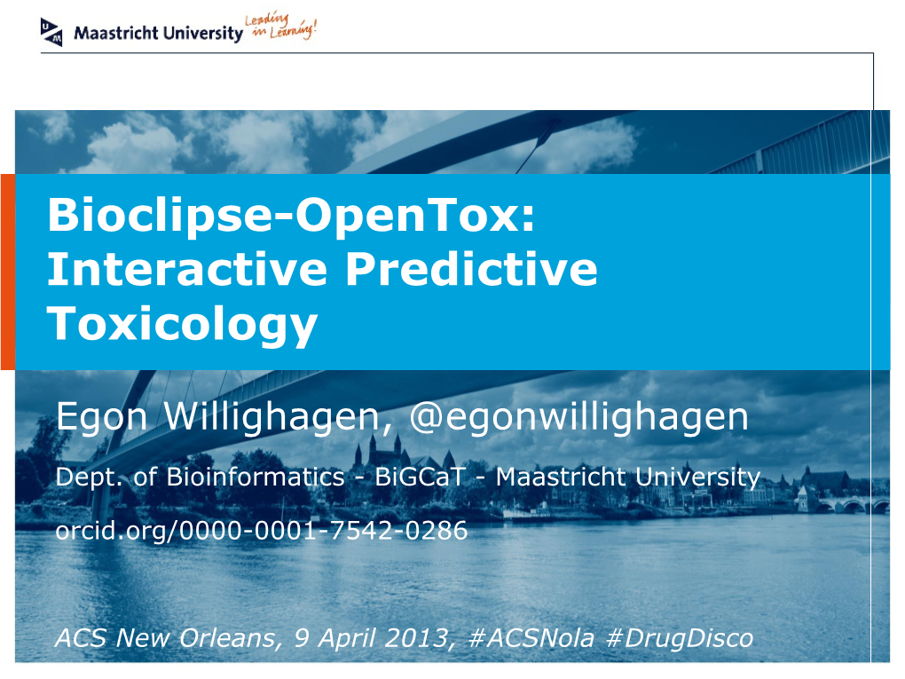 Bioclipse-Opentox: Interactive Predictive Toxicology