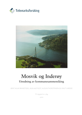 Mosvik Og Inderøy Utredning Av Kommunesammenslåing