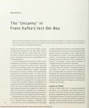 The "Uncanny" in Franz Kafka's Text Der Bou