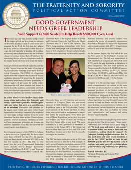 The Fraternity and Sorority Good Government Needs