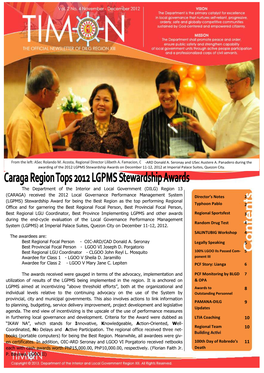 (CARAGA) Received the 2012 Local Governance Performance