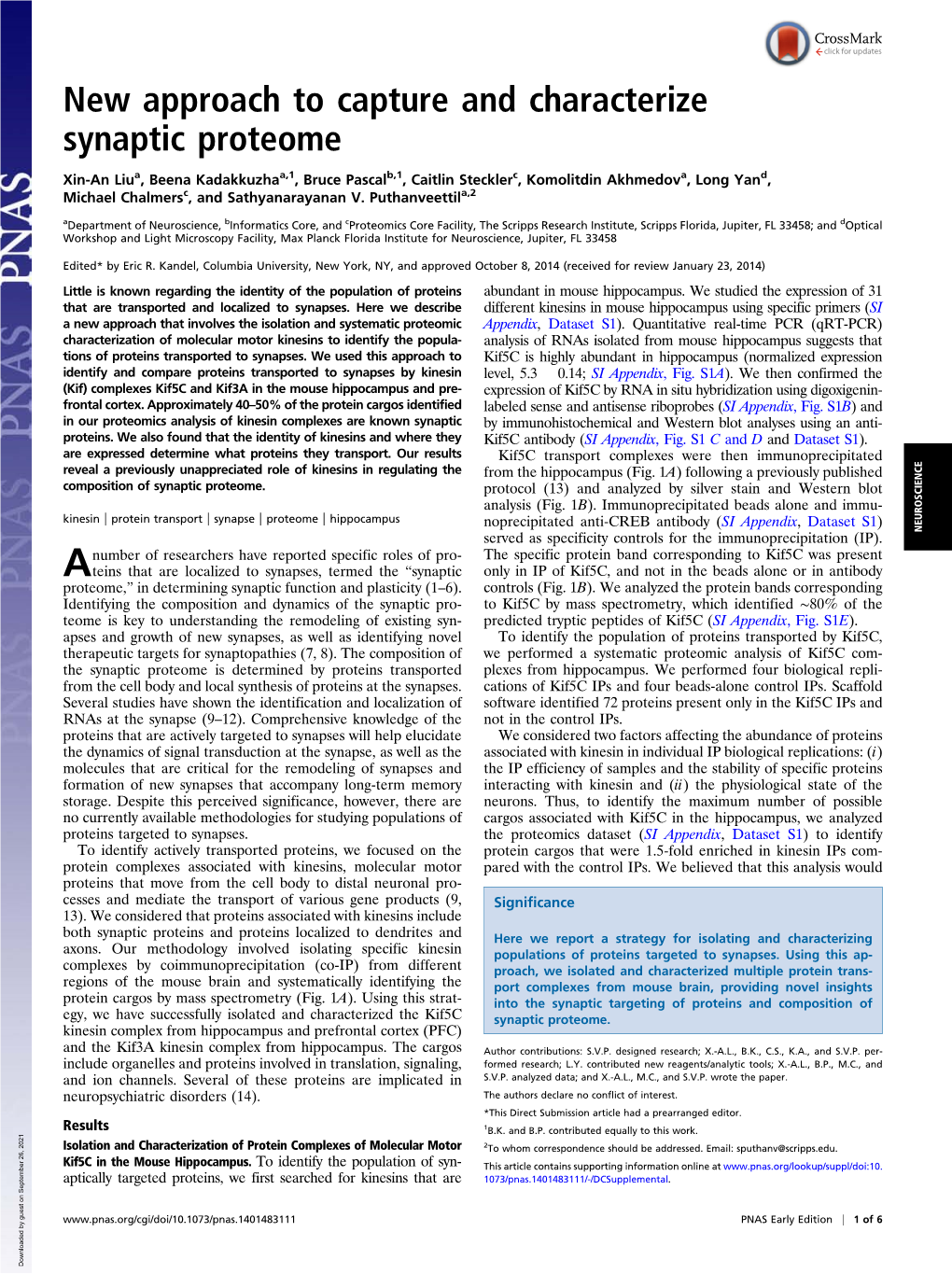 New Approach to Capture and Characterize Synaptic Proteome