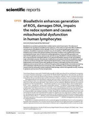 Bioallethrin Enhances Generation of ROS, Damages DNA, Impairs The
