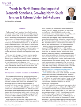 Trends in North Korea: the Impact of Economic Sanctions, Growing North-South Tension & Reform Under Self-Reliance Author by Mitsuhiro Mimura Mitsuhiro Mimura