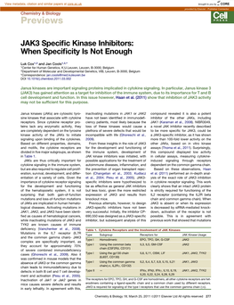 JAK3 Specific Kinase Inhibitors