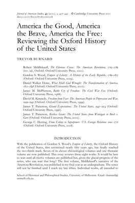 Reviewing the Oxford History of the United States
