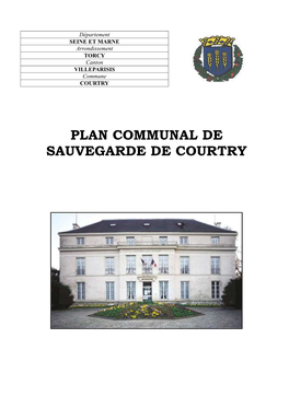 Plan Communal De Sauvegarde De Courtry