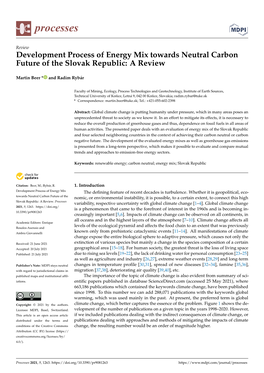 Development Process of Energy Mix Towards Neutral Carbon Future of the Slovak Republic: a Review