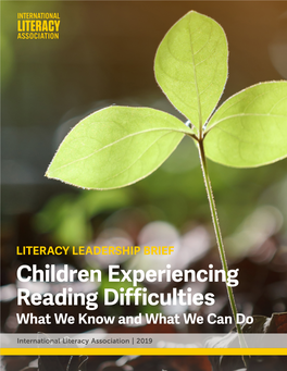 Children Experiencing Reading Difficulties