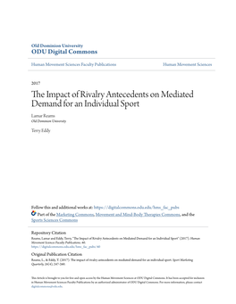 The Impact of Rivalry Antecedents on Mediated Demand for an Individual Sport