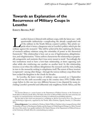 Towards an Explanation of the Recurrence of Military Coups in Lesotho