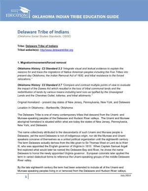 Delaware Tribe of Indians (Oklahoma Social Studies Standards, OSDE)