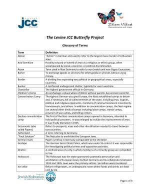 The Levine JCC Butterfly Project