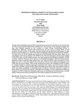 Economic Analysis of Contracts for Expressways