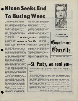 *Nixon Seeks End to Busing Woes