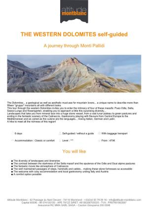 THE WESTERN DOLOMITES Self-Guided