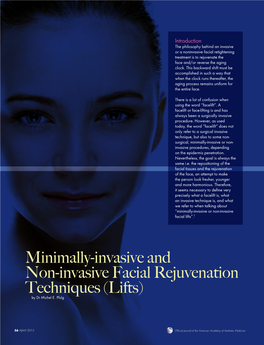 Minimally-Invasive and Non-Invasive Facial Rejuvenation Techniques (Lifts) by Dr Michel E