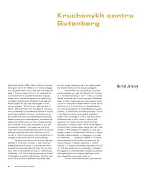 Kruchenykh Contra Gutenberg