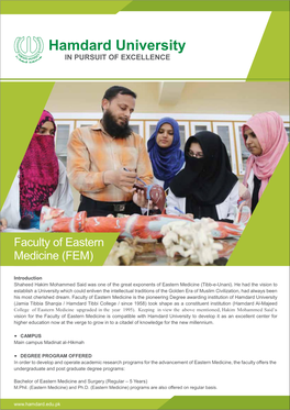 Faculty of Eastern Medicine (FEM)