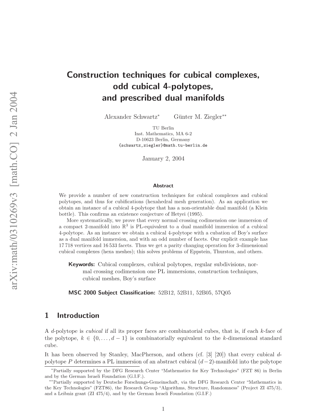 Construction Techniques for Cubical Complexes, Odd Cubical 4-Polytopes