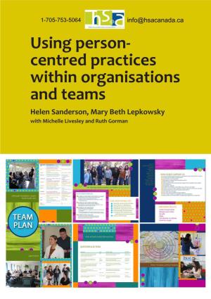 Using Person- Centred Practices Within Organisations and Teams